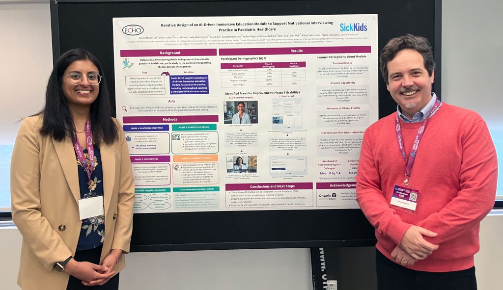 Dr. Chitra Lalloo and Deiren Masterson, Dr. Chitra Lalloo and Deiren Masterson, poster "Iterative Design of an AI-Driven Immersive Education Module to Support Motivational Interviewing Practice in Paediatric Healthcare"