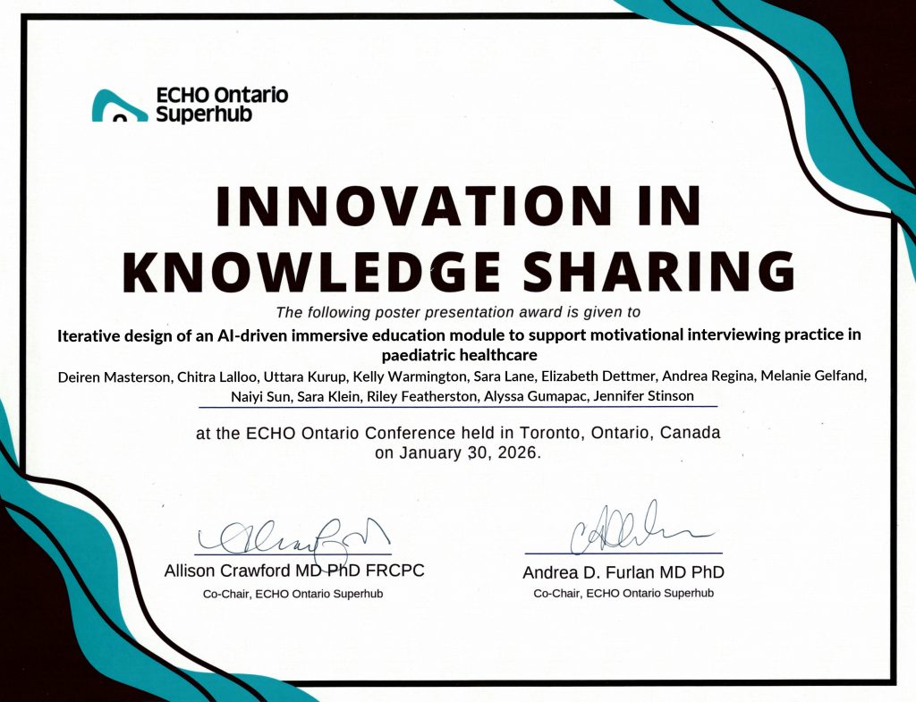 Innovation in Knowledge Sharing Award, ECHO Ontario Conference 2026 Innovation in Knowledge Sharing Award, ECHO Ontario Conference 2026